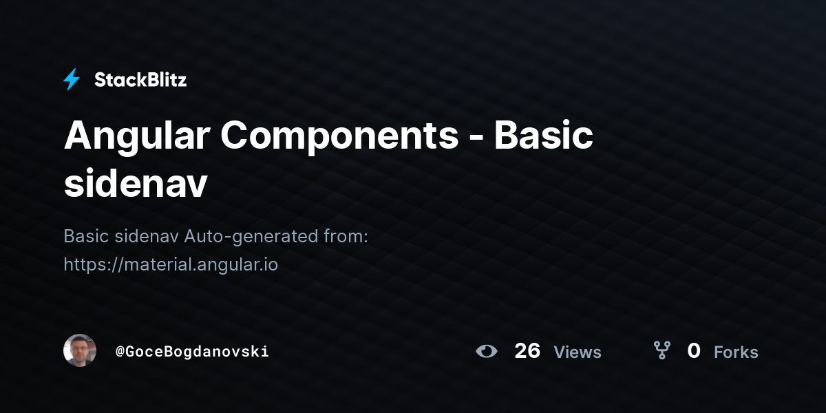 Angular Components - Basic sidenav - StackBlitz