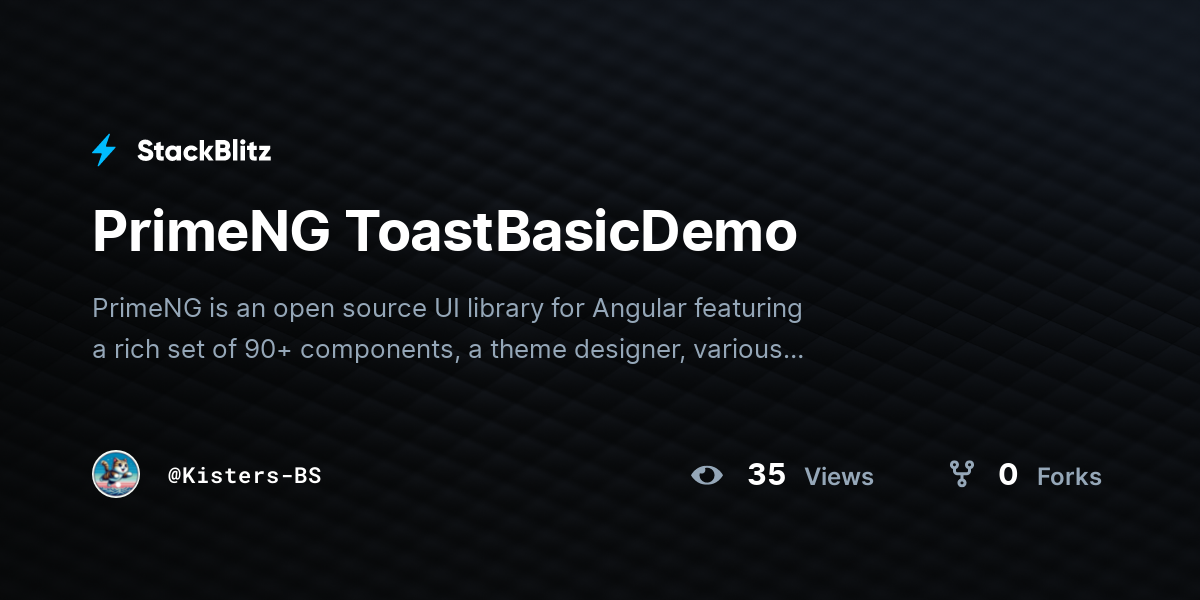 PrimeNG ToastBasicDemo - StackBlitz