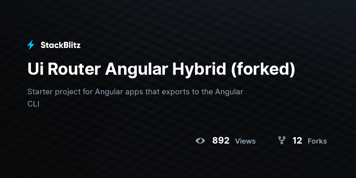 Ui Router Angular Hybrid (forked) - StackBlitz