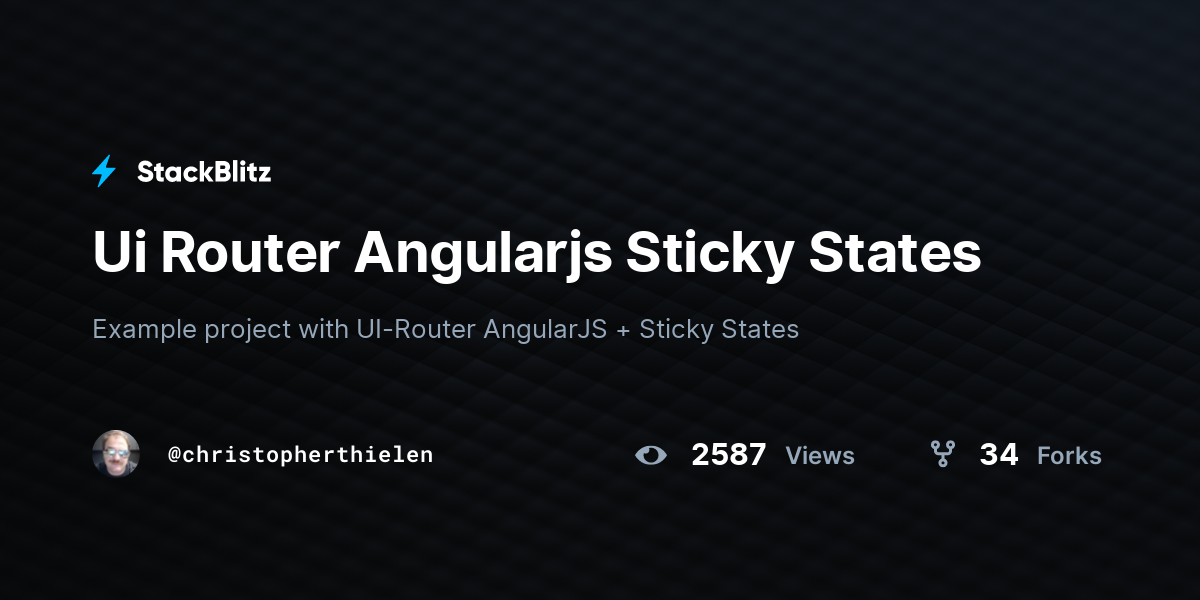 Ui Router Angularjs Sticky States - StackBlitz