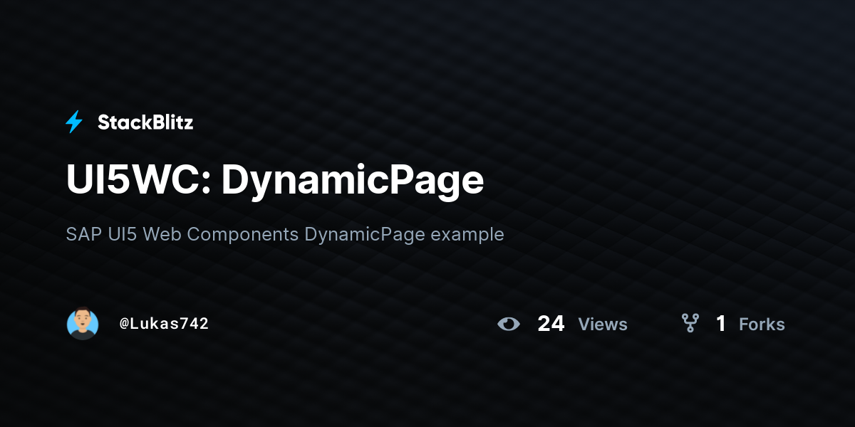 UI5WC: DynamicPage - StackBlitz