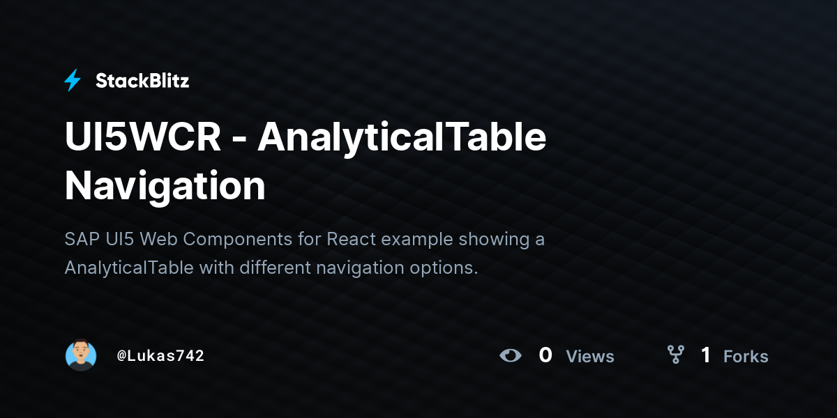 UI5WCR - AnalyticalTable Navigation - StackBlitz