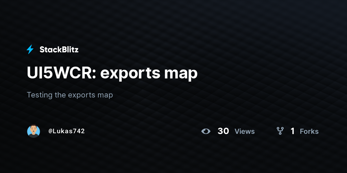 UI5WCR: exports map - StackBlitz