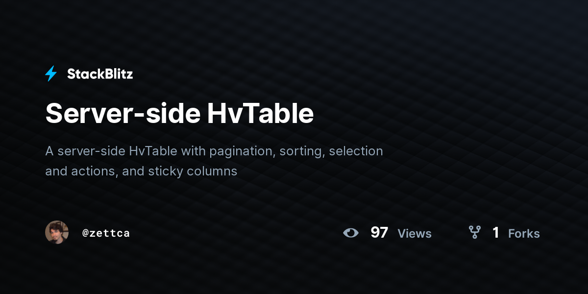 Server-side HvTable - StackBlitz