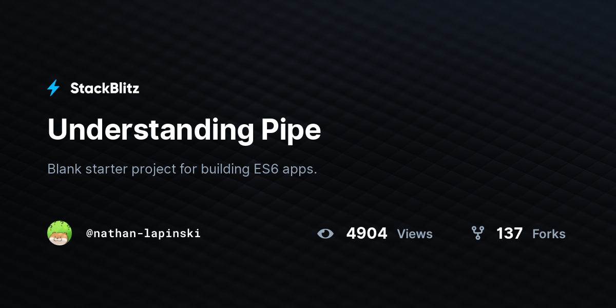 Understanding Pipe - StackBlitz