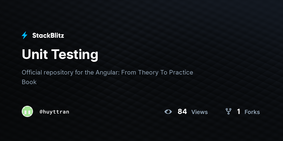 Unit Testing StackBlitz