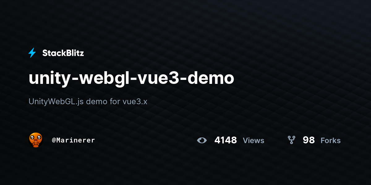 unity-webgl-vue3-demo - StackBlitz