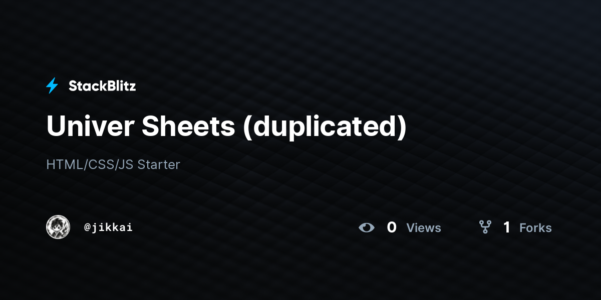 Univer Sheets (duplicated) - StackBlitz