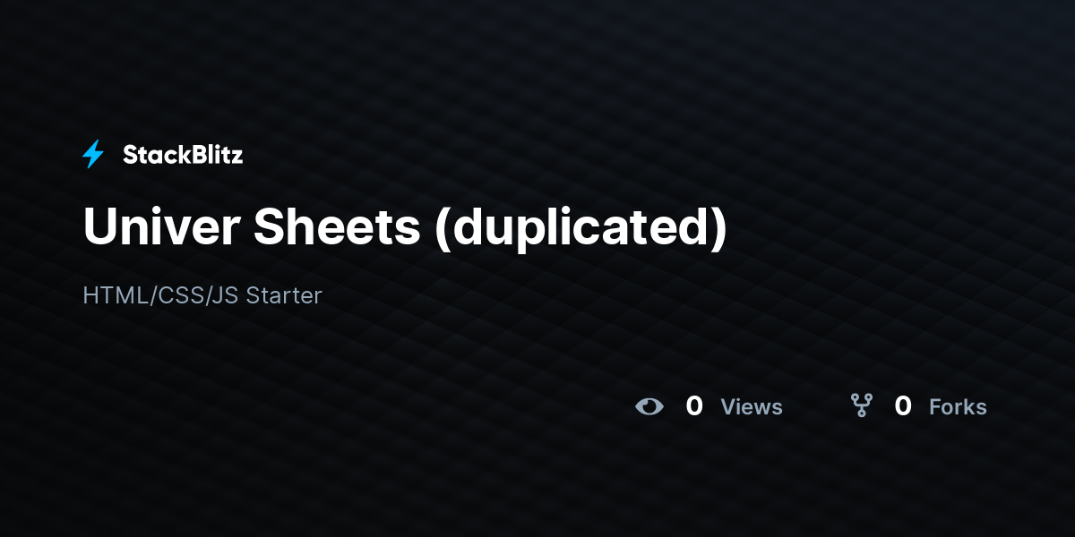 Univer Sheets (duplicated) - StackBlitz