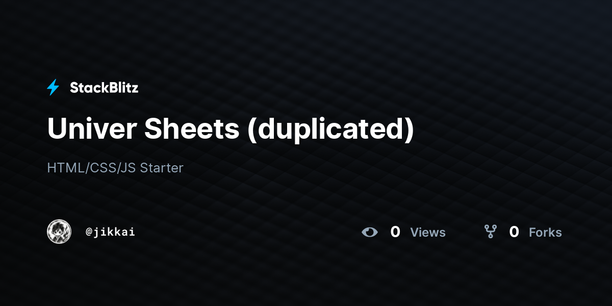 Univer Sheets (duplicated) - StackBlitz