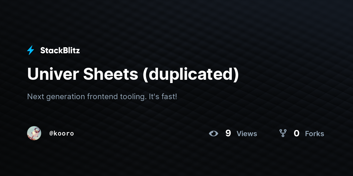 Univer Sheets (duplicated) - StackBlitz