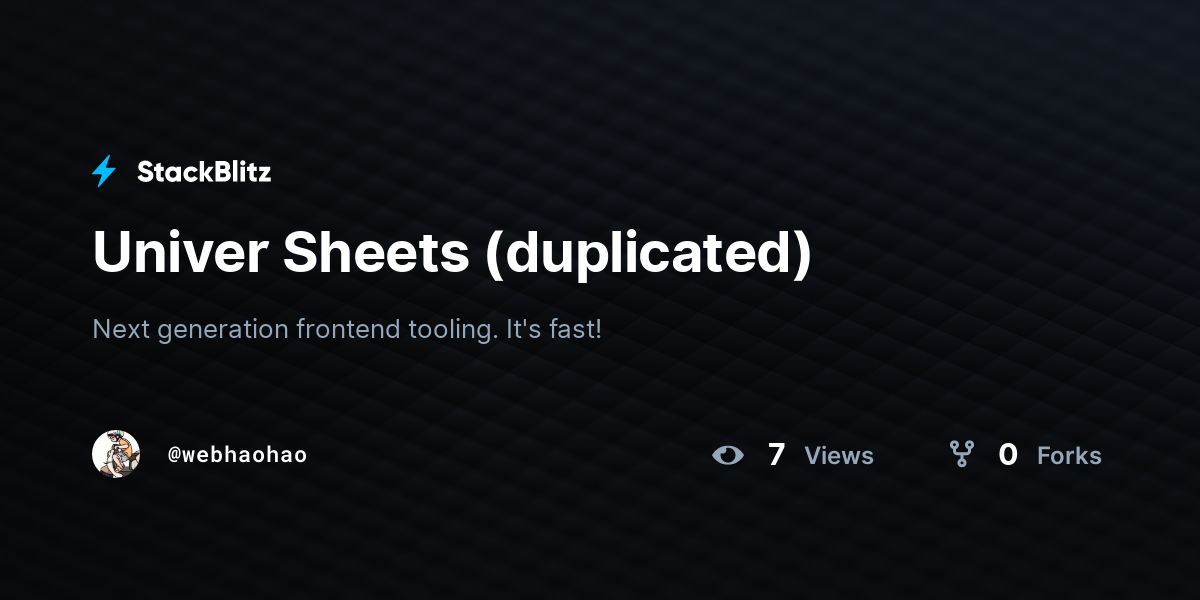 Univer Sheets (duplicated) - StackBlitz