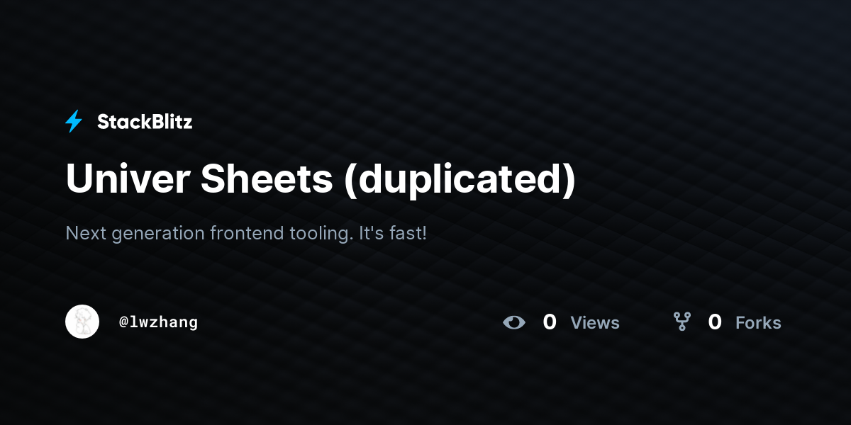 Univer Sheets (duplicated) - StackBlitz