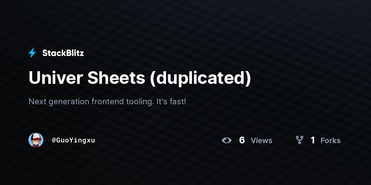 Univer Sheets (duplicated) - StackBlitz