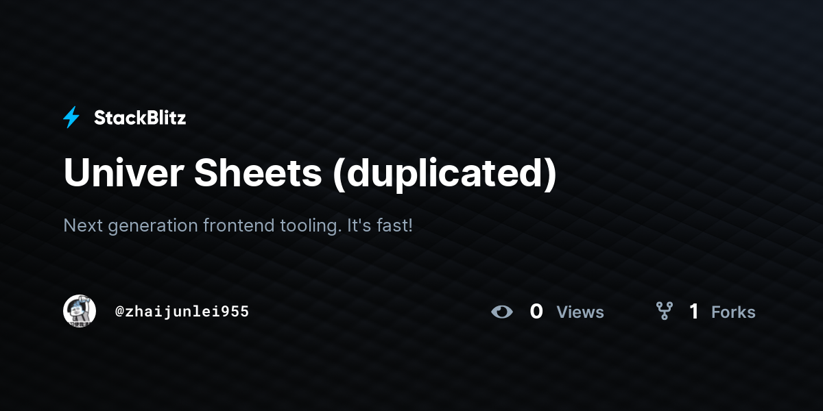 Univer Sheets (duplicated) - StackBlitz