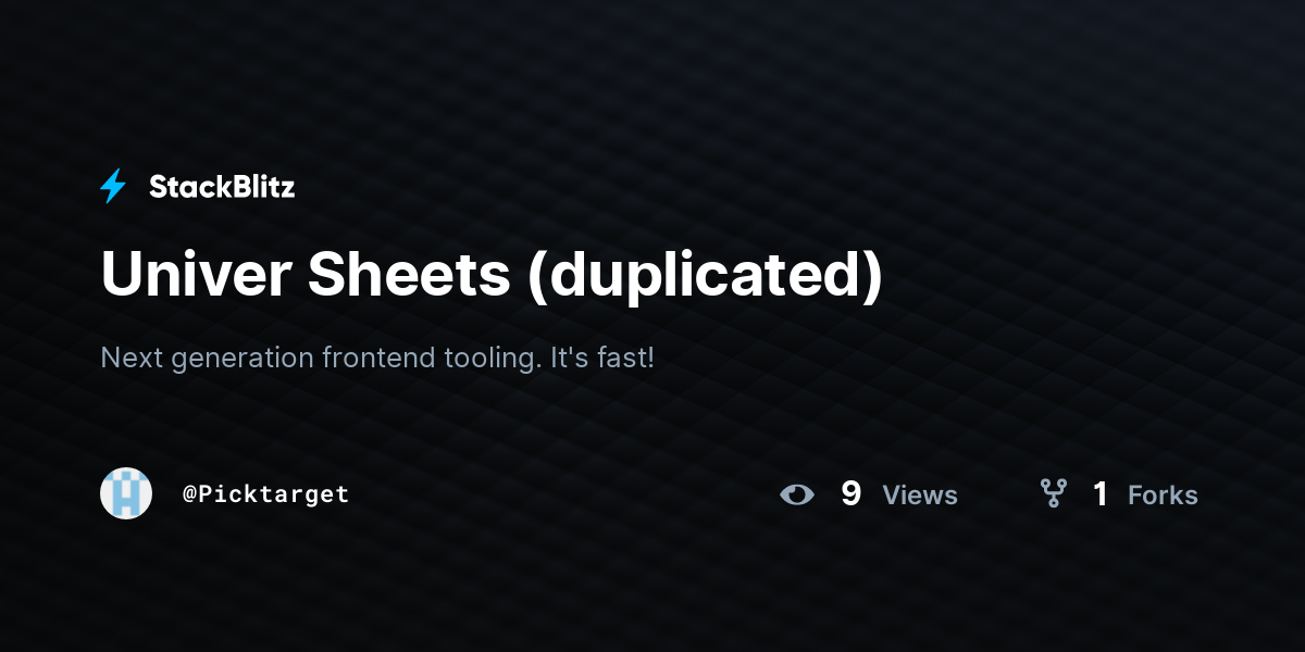 Univer Sheets (duplicated) - StackBlitz