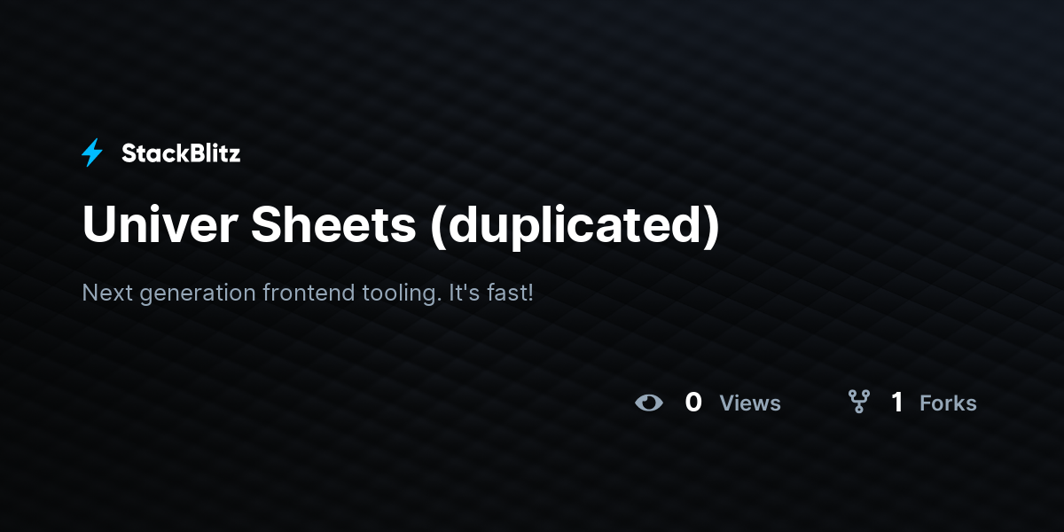 Univer Sheets (duplicated) - StackBlitz