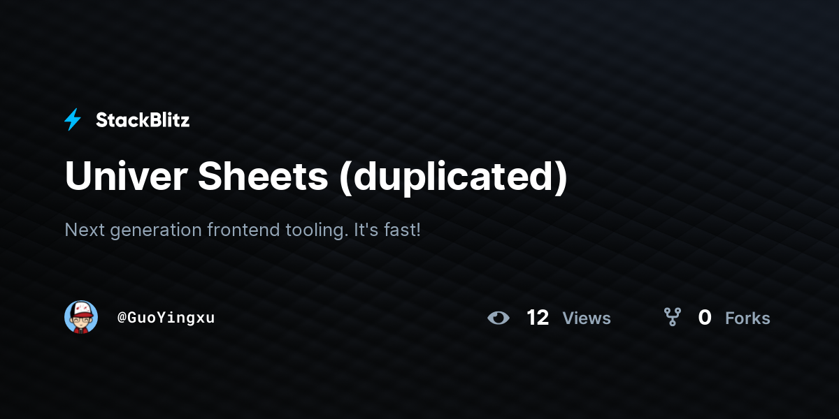 Univer Sheets (duplicated) - StackBlitz