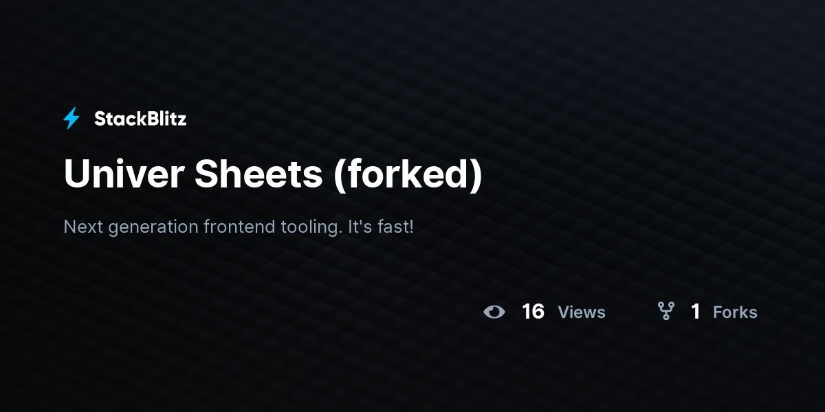 Univer Sheets (forked) - StackBlitz
