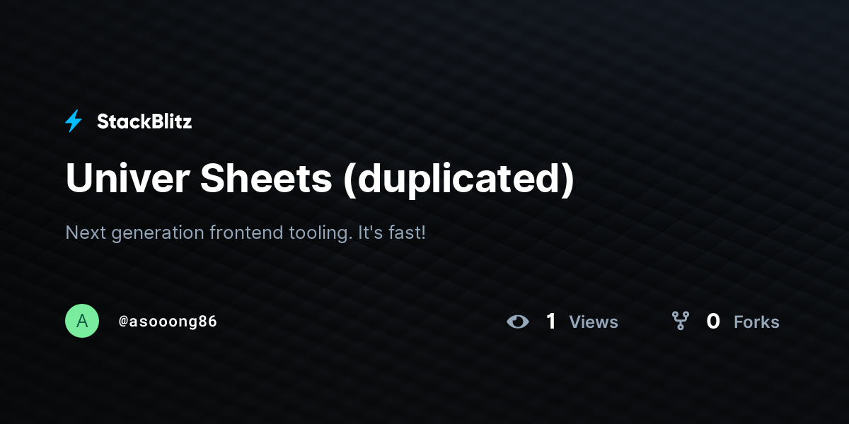 Univer Sheets (duplicated) - StackBlitz