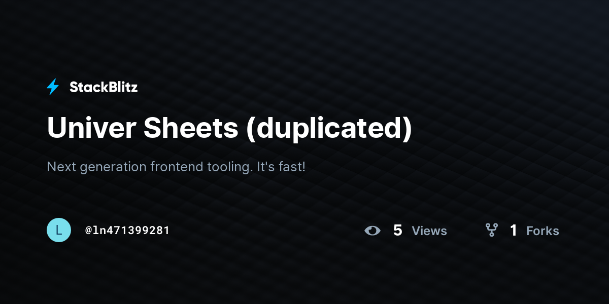 Univer Sheets (duplicated) - StackBlitz