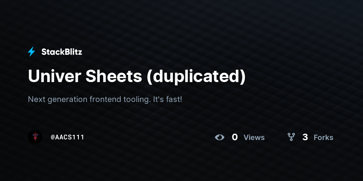 Univer Sheets (duplicated) - StackBlitz