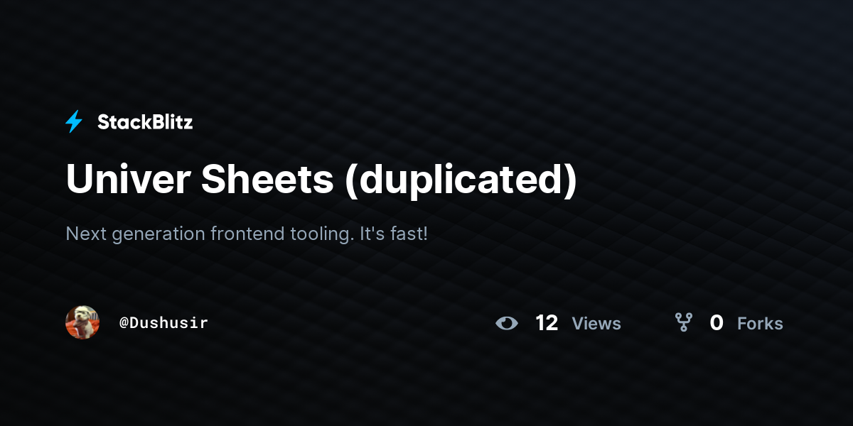 Univer Sheets (duplicated) - StackBlitz
