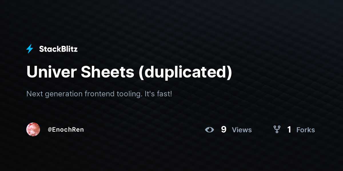 Univer Sheets (duplicated) - StackBlitz