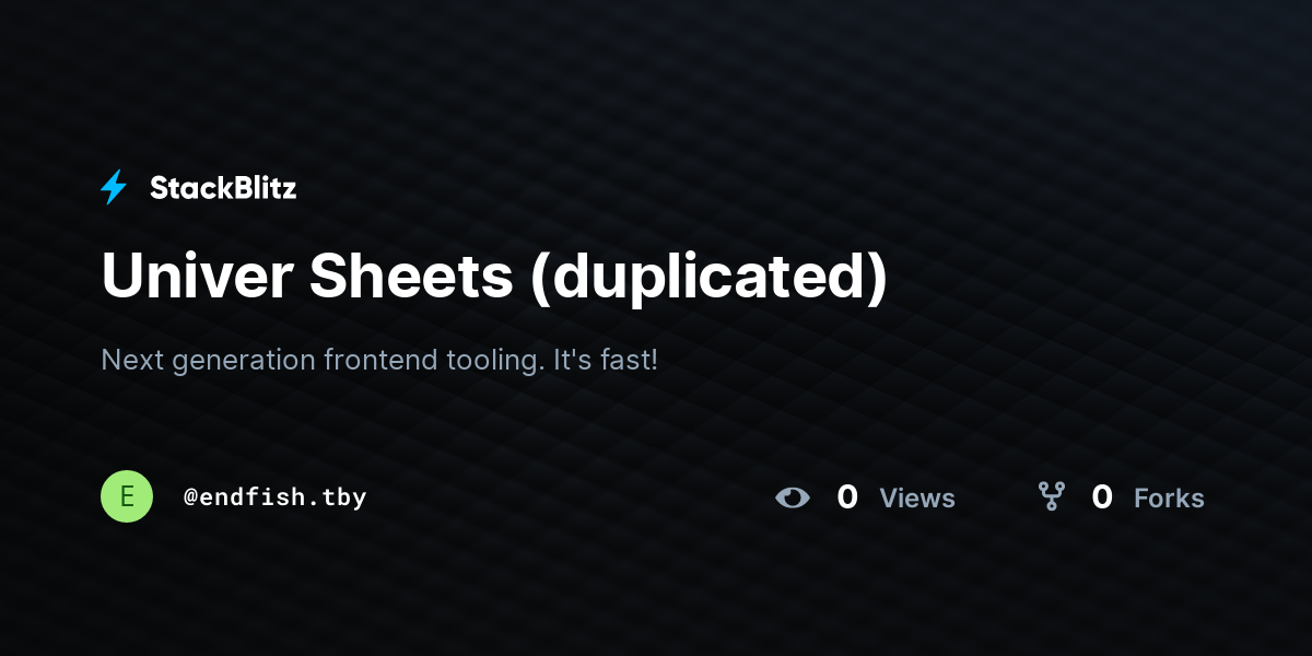 Univer Sheets (duplicated) - StackBlitz
