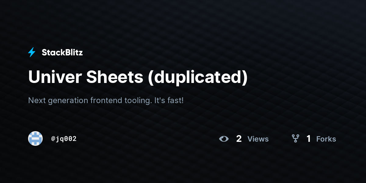 Univer Sheets (duplicated) - StackBlitz