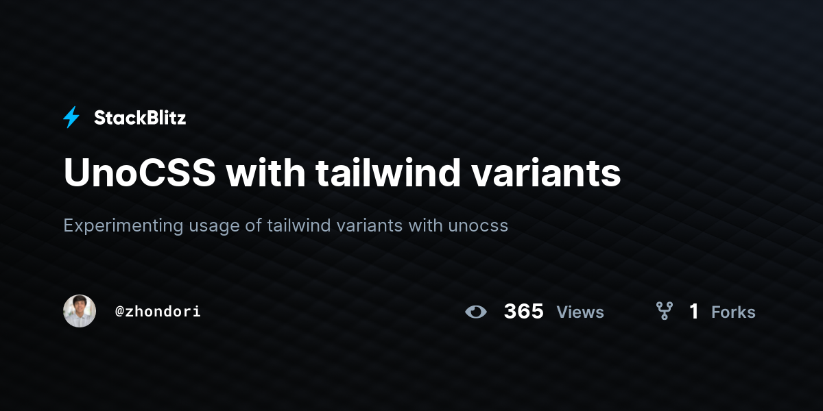 UnoCSS with tailwind variants - StackBlitz