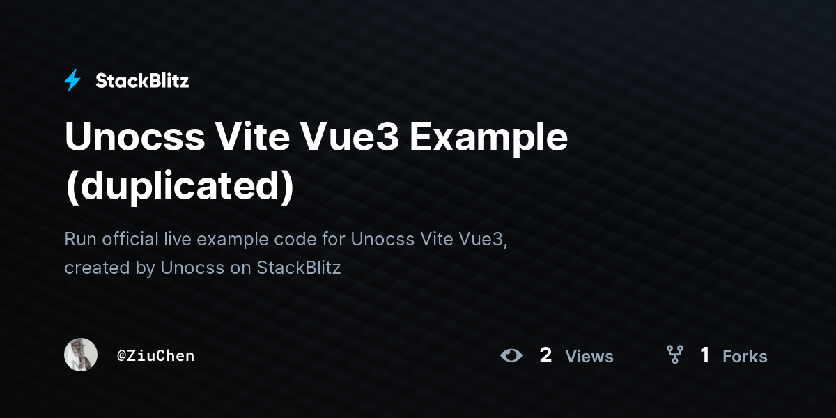 Unocss Vite Vue3 Example (duplicated) - StackBlitz