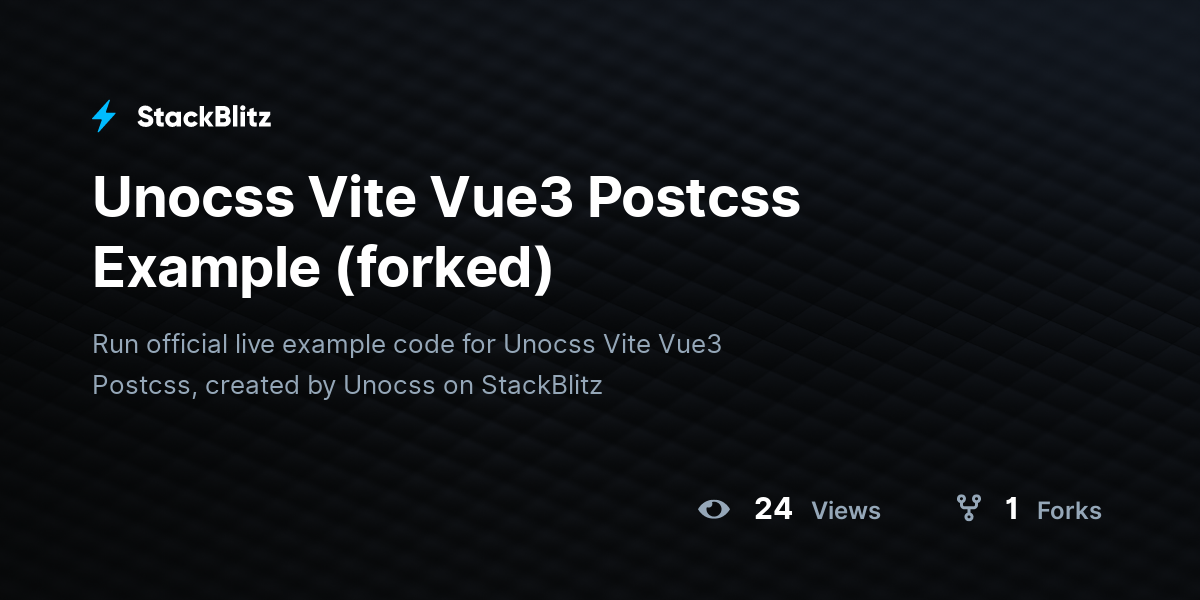 Unocss Vite Vue3 Postcss Example (forked) - StackBlitz