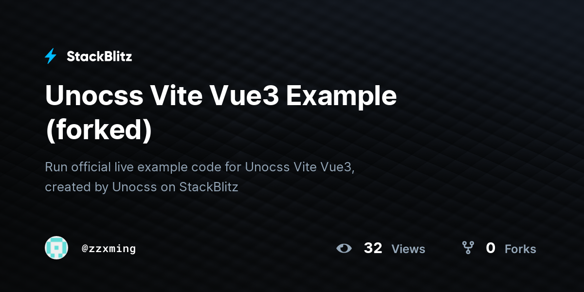 Unocss Vite Vue3 Example (forked) - StackBlitz