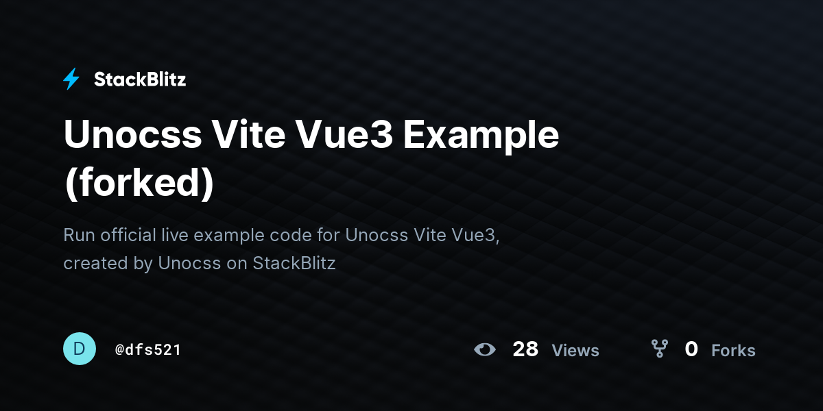 Unocss Vite Vue3 Example (forked) - StackBlitz