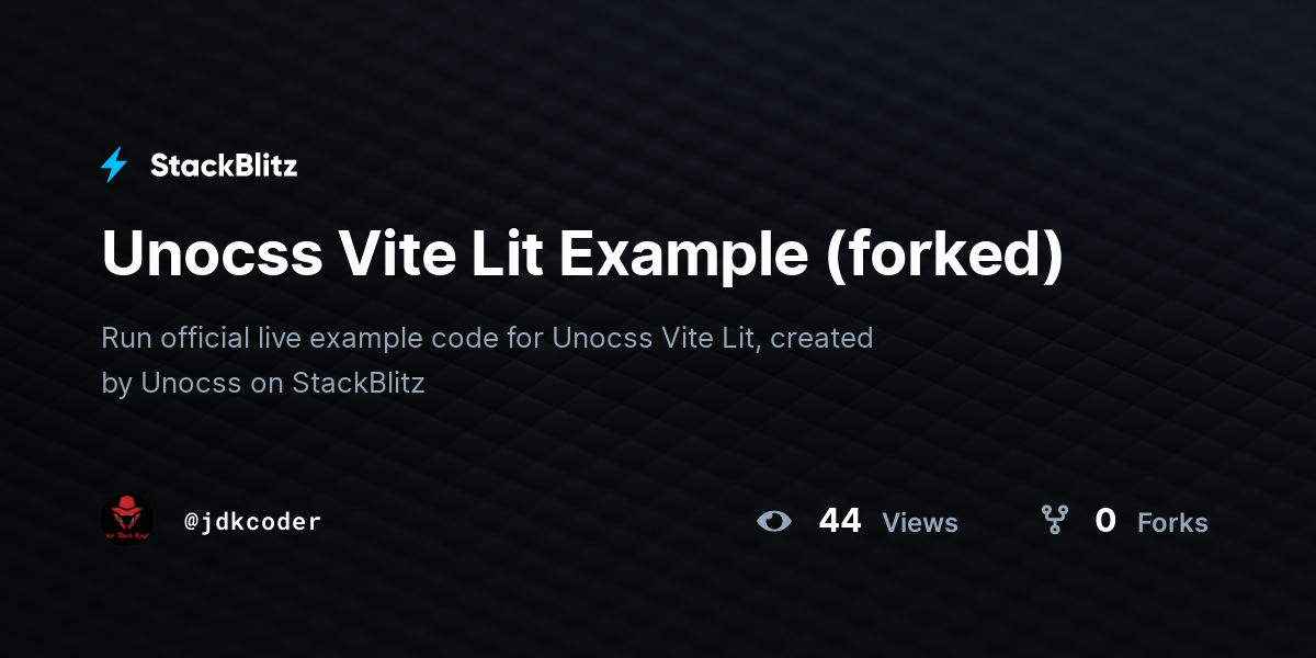 Unocss Vite Lit Example (forked) - StackBlitz