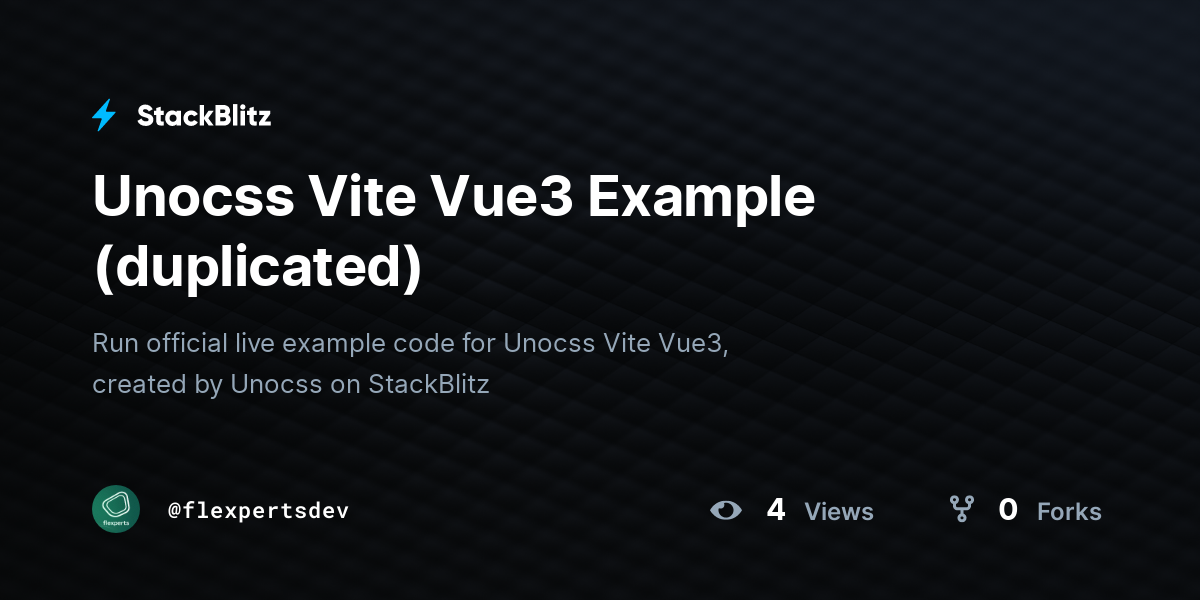 Unocss Vite Vue3 Example (duplicated) - StackBlitz