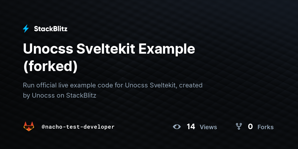 Unocss Sveltekit Example (forked) - StackBlitz