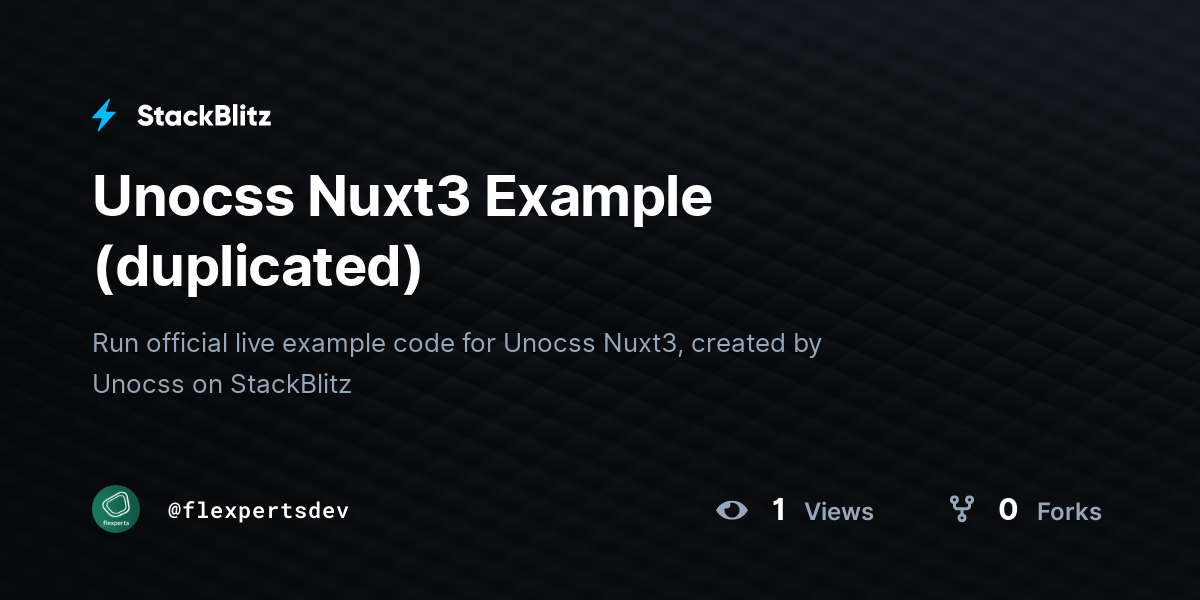 Unocss Nuxt3 Example (duplicated) - StackBlitz