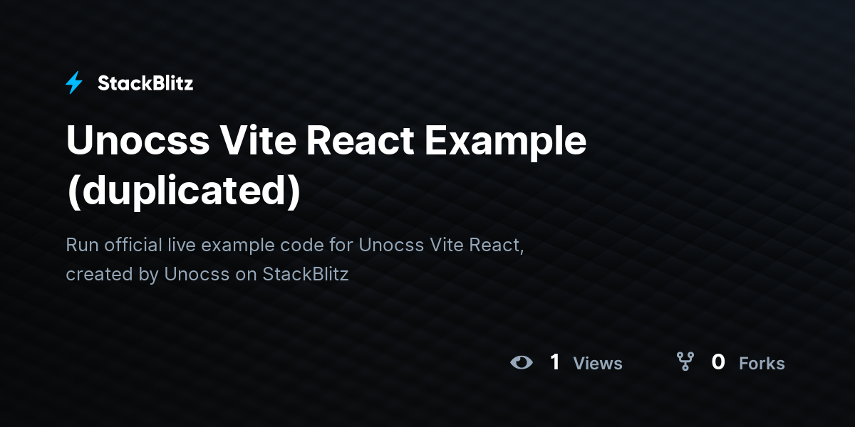 Unocss Vite React Example (duplicated) - StackBlitz