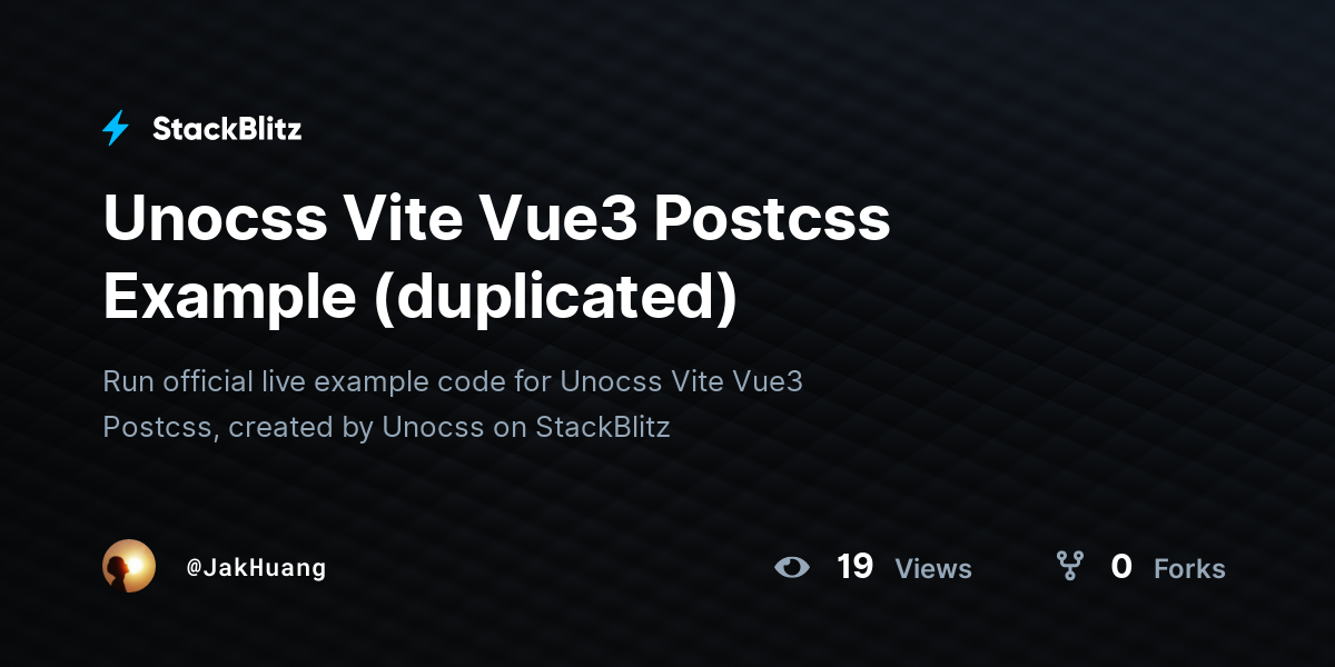 Unocss Vite Vue3 Postcss Example (duplicated) - StackBlitz