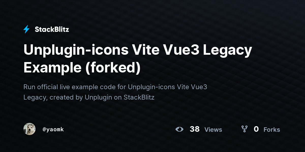 Unplugin-icons Vite Vue3 Legacy Example (forked) - StackBlitz