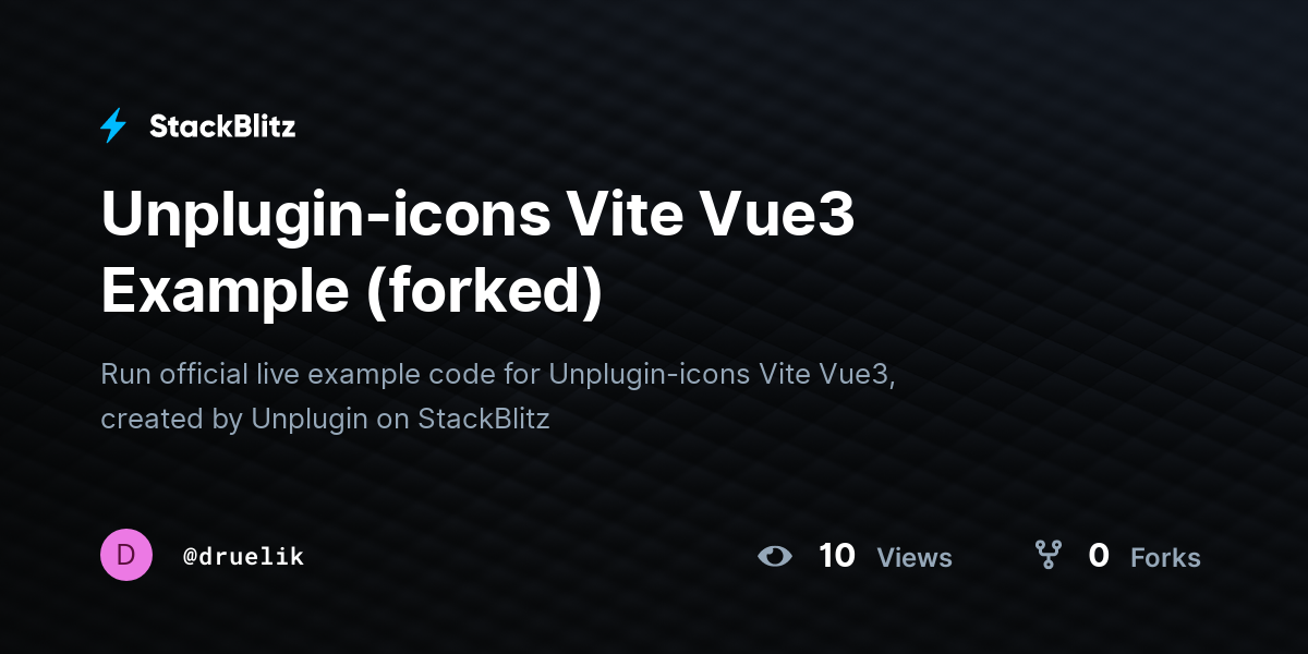 Unplugin-icons Vite Vue3 Example (forked) - StackBlitz