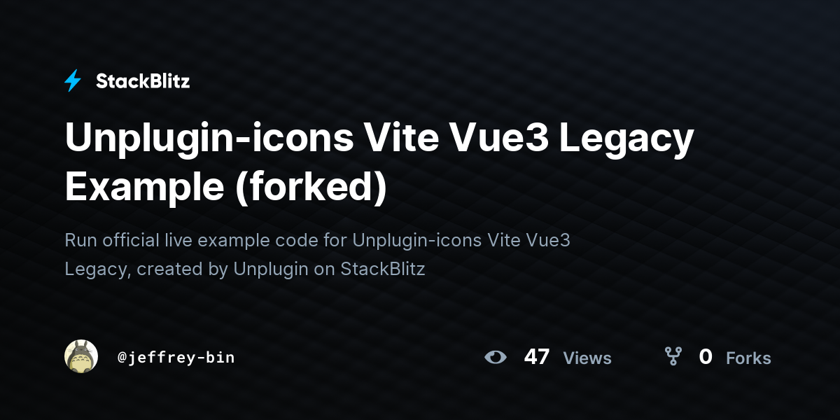 Unplugin-icons Vite Vue3 Legacy Example (forked) - StackBlitz