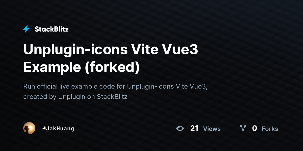 Unplugin-icons Vite Vue3 Example (forked) - StackBlitz