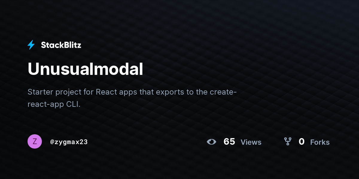 Unusualmodal - StackBlitz