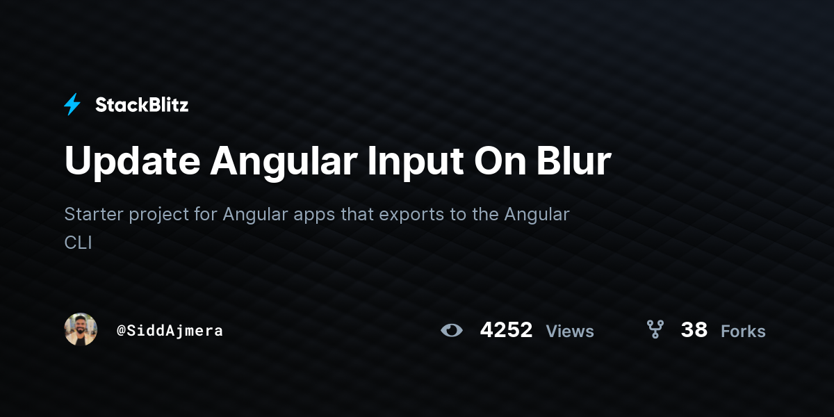 Update Angular Input On Blur - StackBlitz