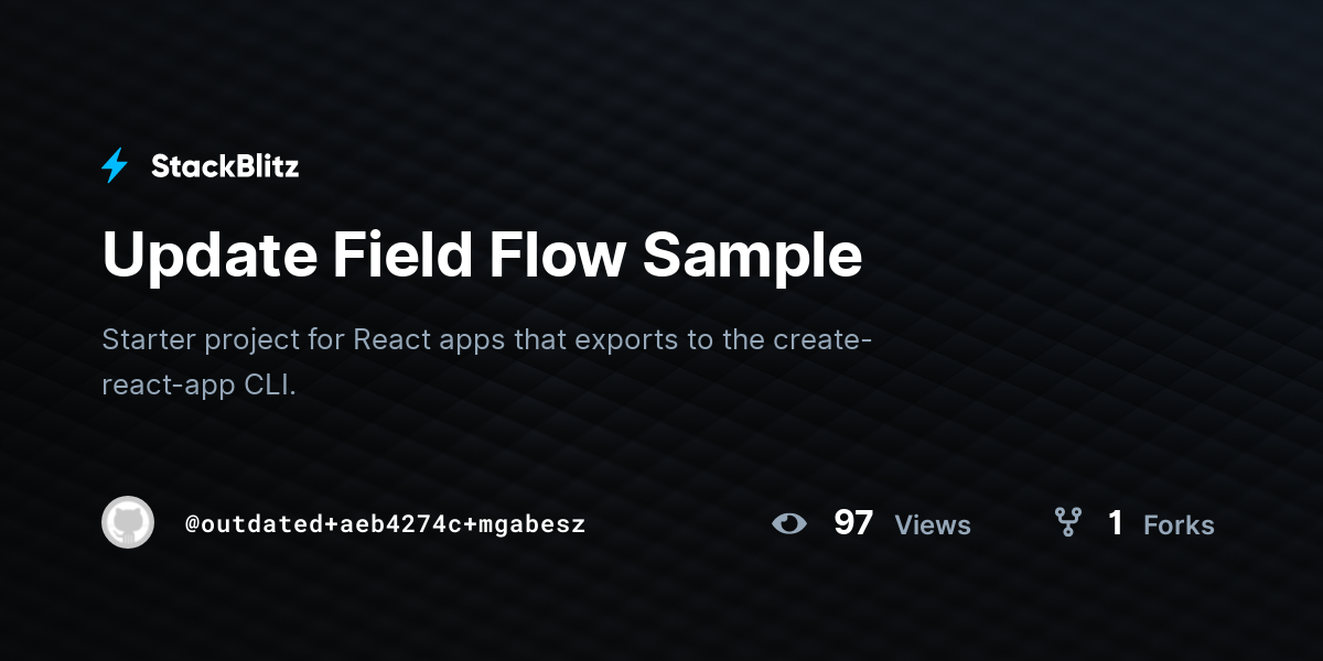 Update Field Flow Sample - StackBlitz