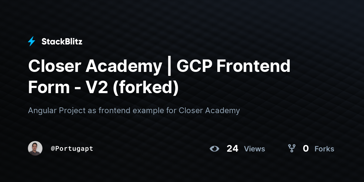 Closer Academy | GCP Frontend Form - V2 (forked) - StackBlitz