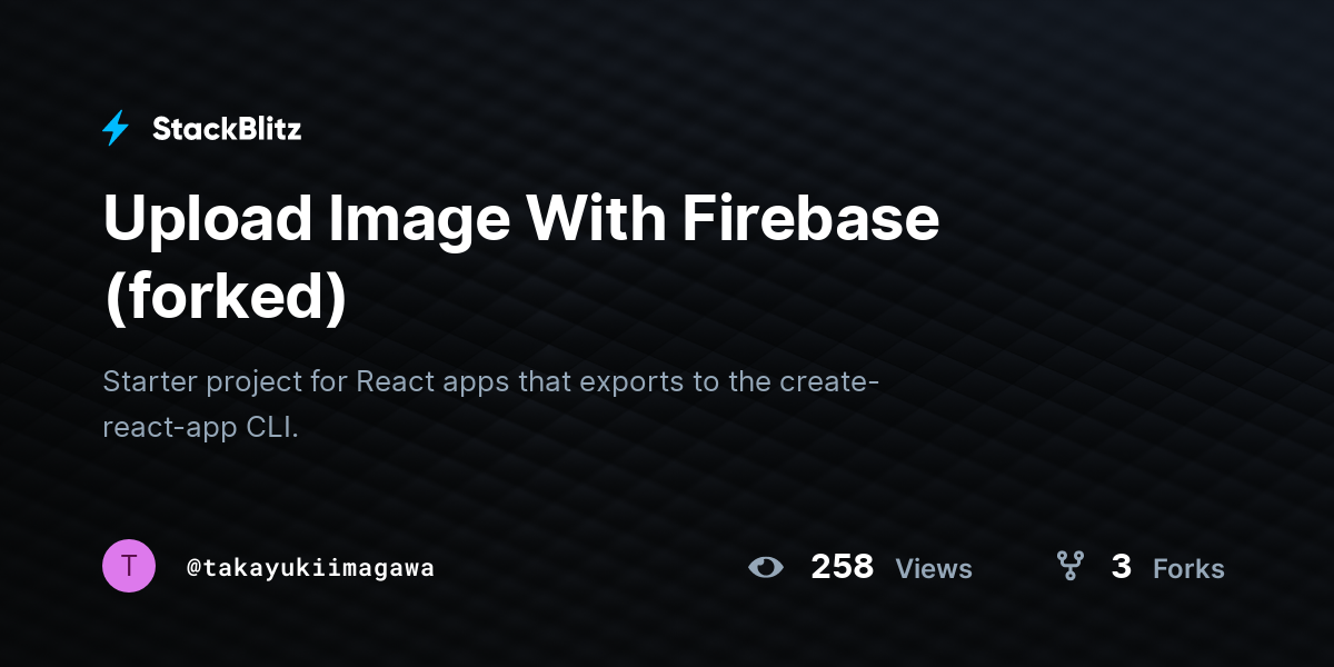 Upload Image With Firebase (forked) - StackBlitz
